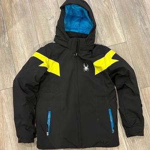 Spyder Kids Jacket in Black and Yellow 16